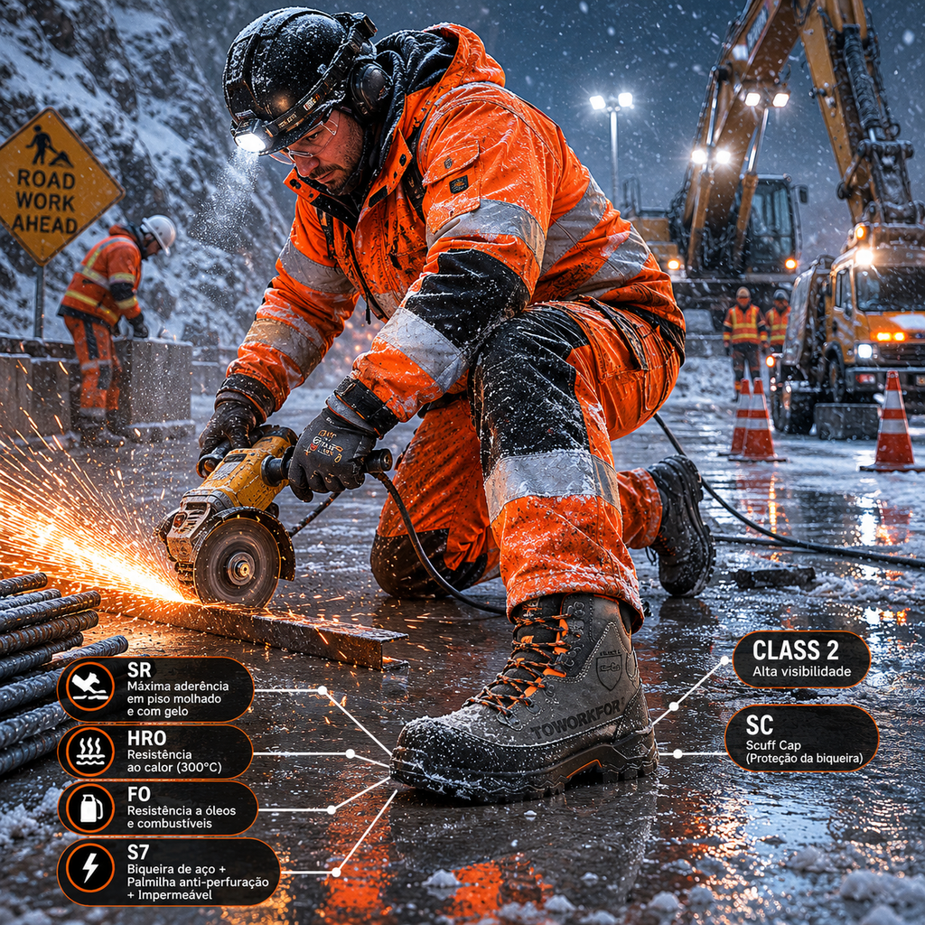 8D65.11 - Sicherheitsschuhe LUMBERJACK S7/SR/HRO/FO/SC/CLASS2 Grau