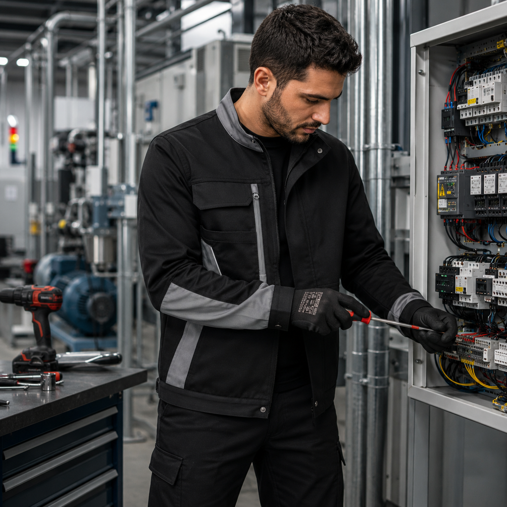 CD118BG - Blouson de travail bicolore en coton matelassé WX1