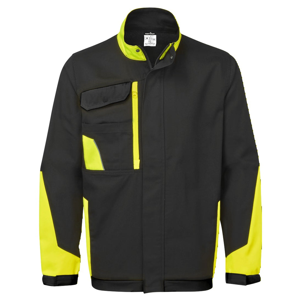 CD118BY - WX1 Veste de travail matelassée bicolore en coton Noir/Jaune