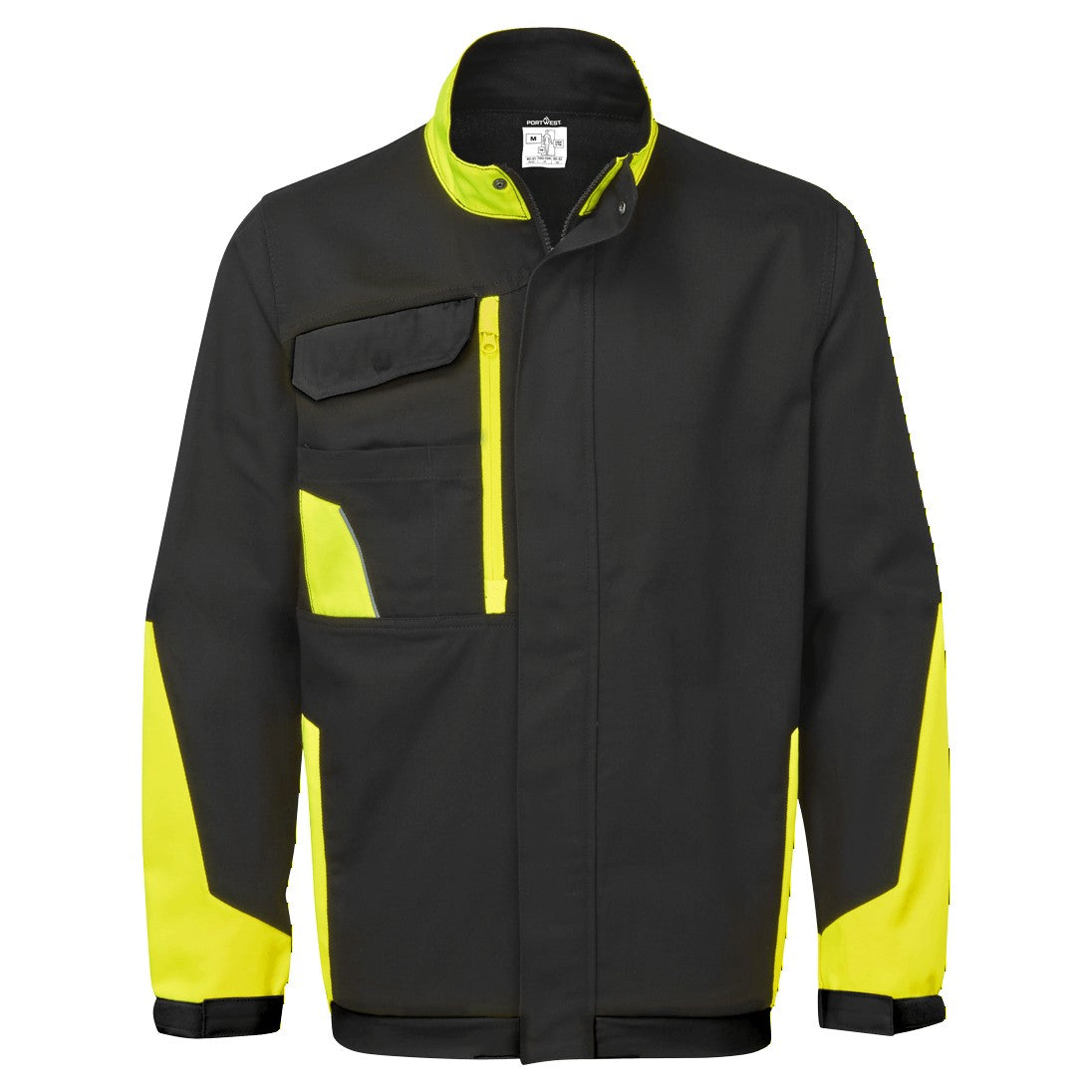 CD118BY - WX1 Veste de travail matelassée bicolore en coton Noir/Jaune