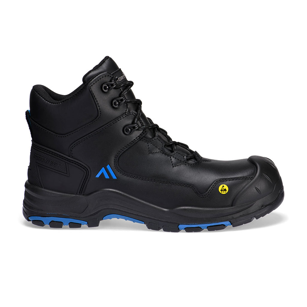 FC18BB - Apex Composite Mid Stiefel S3S ESD HRO SR SC FO Schwarz/Blau