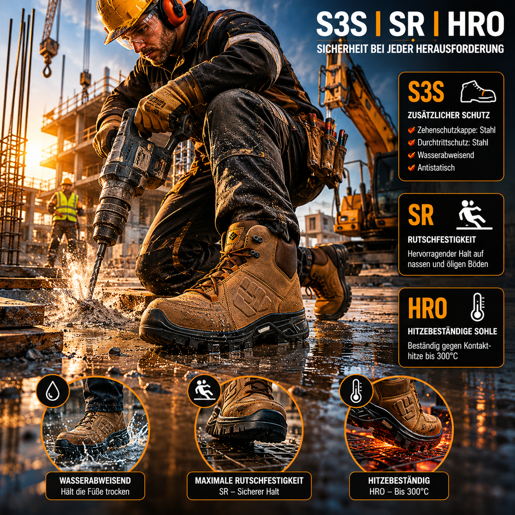6B03.12 - Sicherheitsschuhe GEAR MICHELIN S3S/SR/HRO Braun