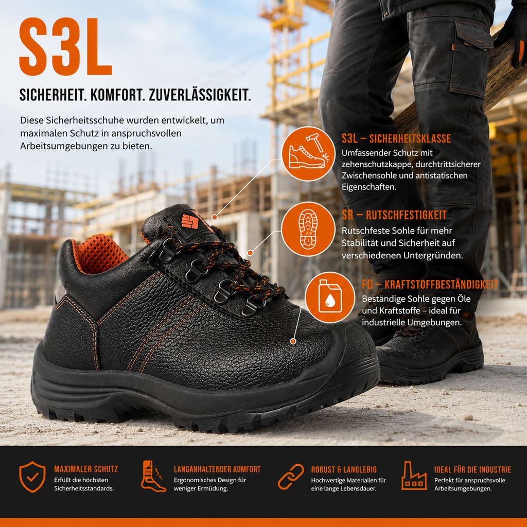 6A49.30 - Sicherheitsschuhe LEIRIA S3L/SR/FO Schwarz