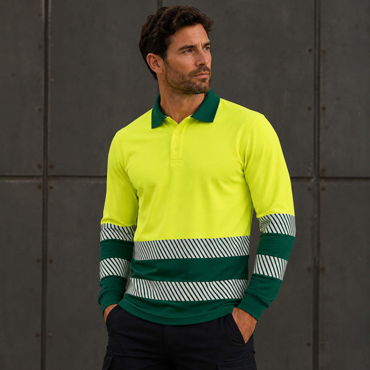 AV3 52221 Poloshirt mit langen Ärmeln