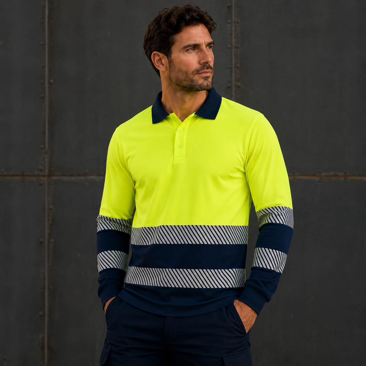 AV3 55221 Poloshirt mit langen Ärmeln