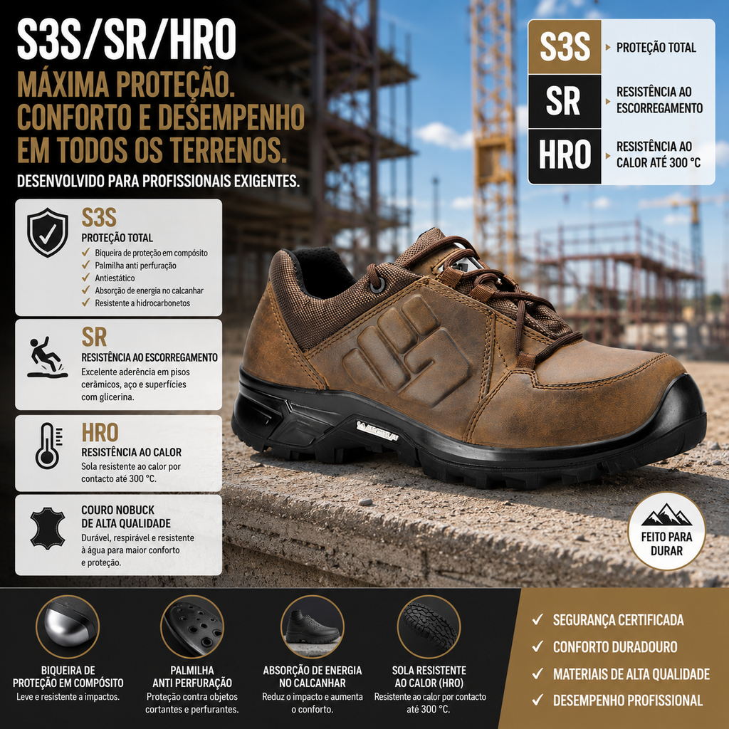 6A03.12 - Sicherheitsschuhe PISTON MICHELIN S3S/SR/HRO Braun