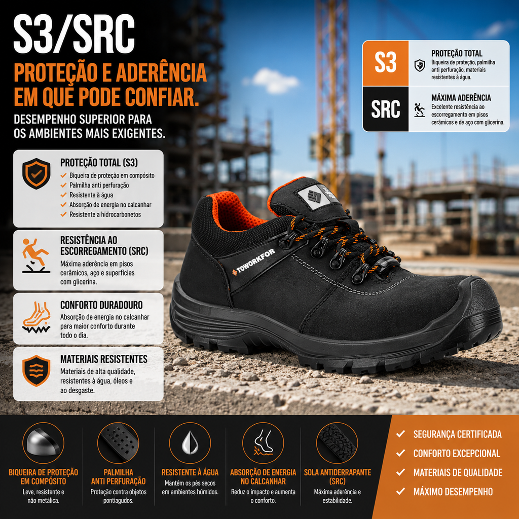 6A45.20 - Sicherheitsschuhe TRAIL SHOE S3/SRC Schwarz