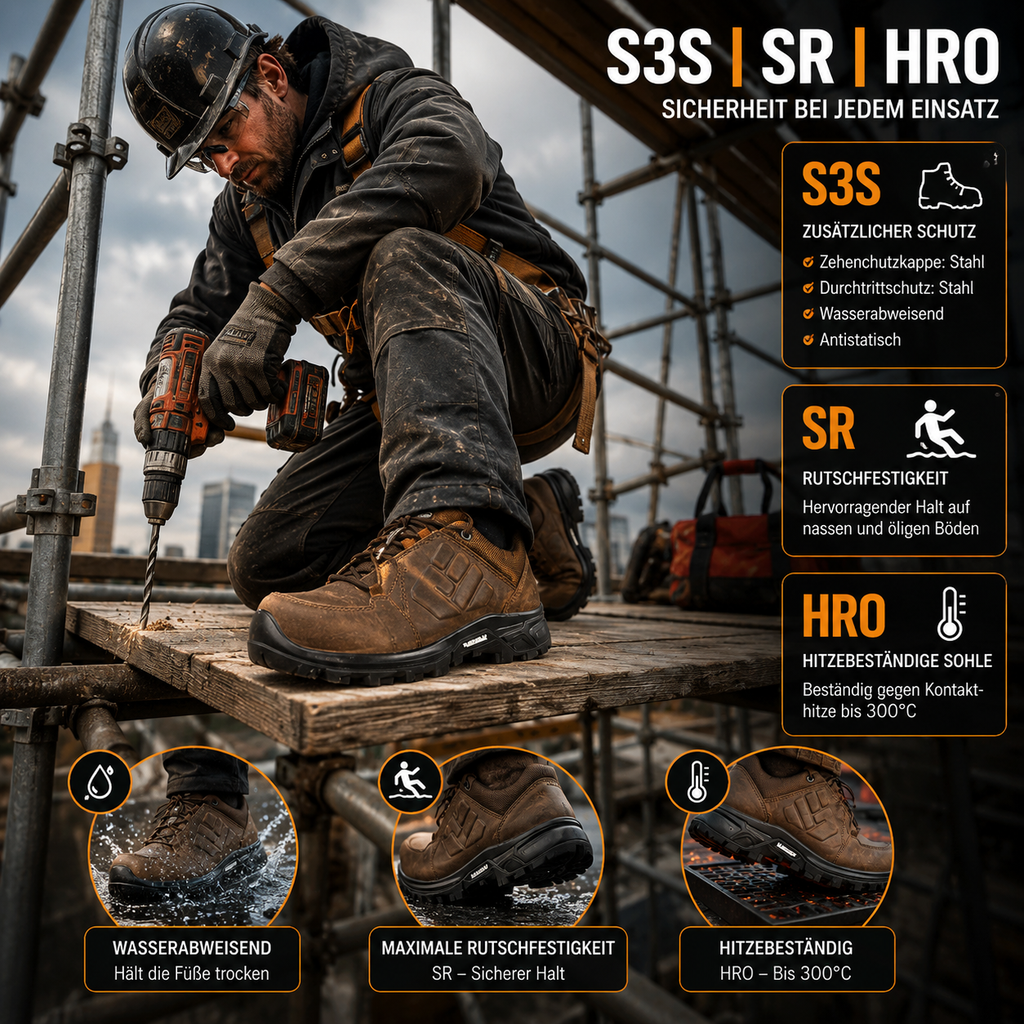 6A03.12 - Sicherheitsschuhe PISTON MICHELIN S3S/SR/HRO Braun