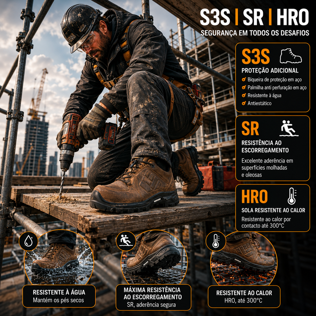 6A03.12 - Sicherheitsschuhe PISTON MICHELIN S3S/SR/HRO Braun